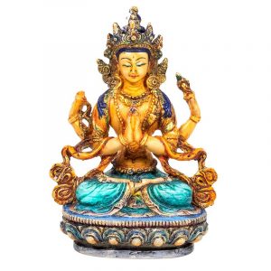 Chenresig Buddha bemalt (15 cm)