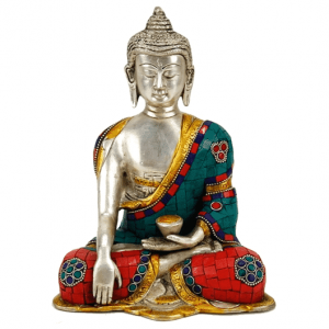 Buddha Shakyamuni mit Mosaikdekoration - 20 cm