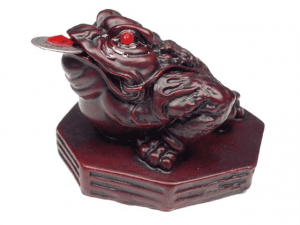 Feng Shui Frosch Glücksbringer rot (8 cm)
