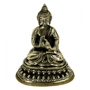 Vairochana Buddha Miniatur Weißmetall - 10 cm