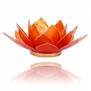 Teelichthalter - Lotusblume (atmosphärisches Licht, rosa-orange, zweifarbig)
