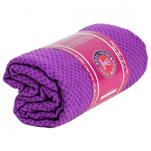Yoga Handtuch rutschfest violett Silikon