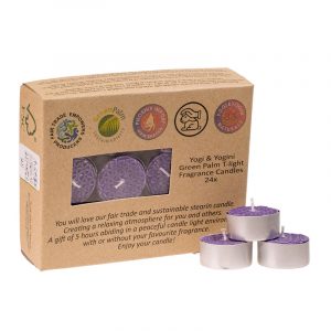Fair Trade Teelichter Stearin Lavendelduft - Blume des Leben