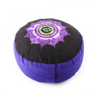 Meditationskissen Lotus mit OM schwarz/violett