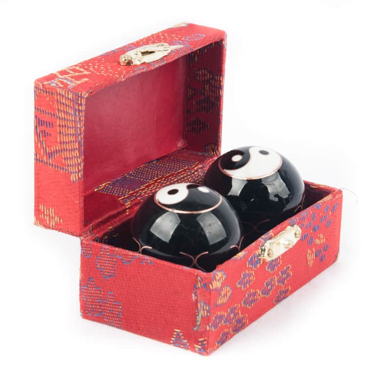 Qigongkugeln - Yin Yang (schwarz) - 3,5 cm