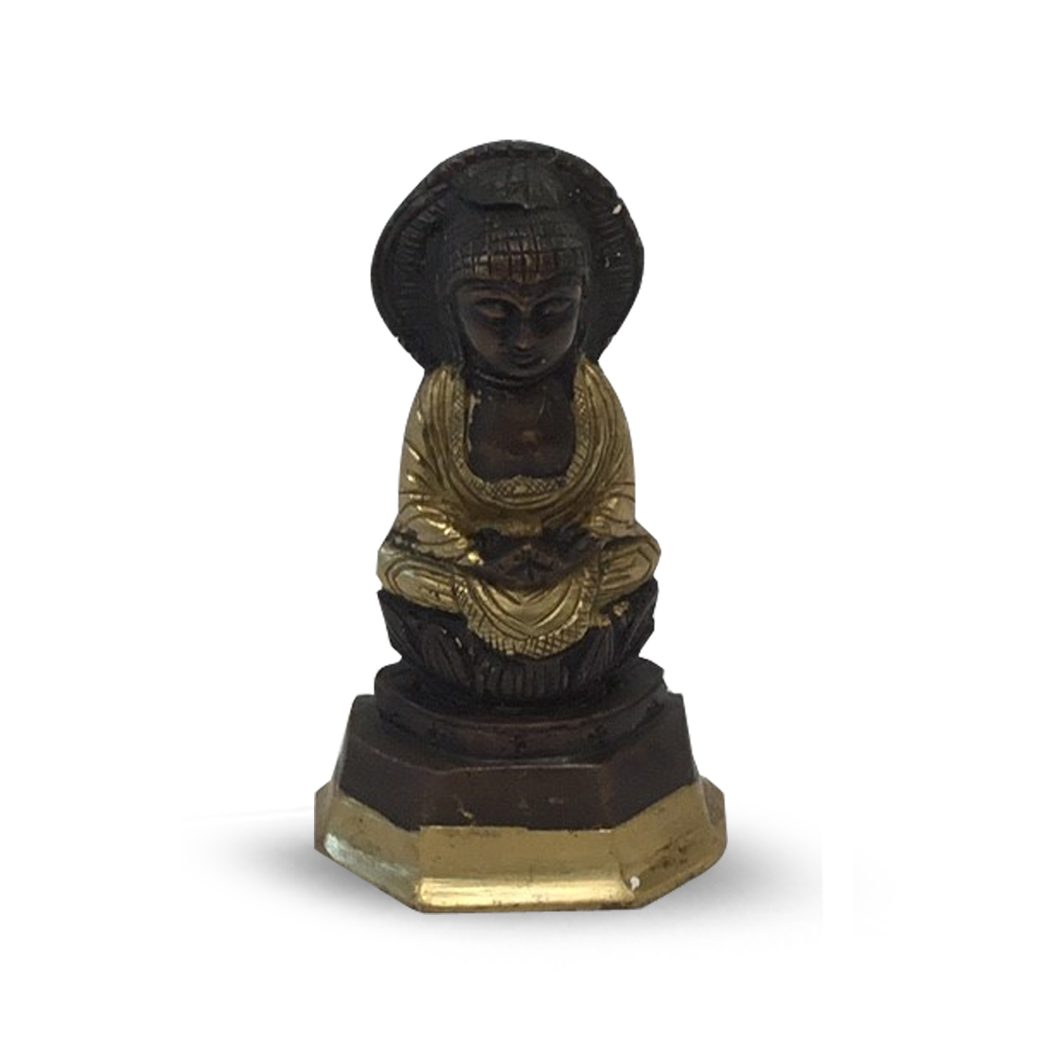 Buddha auf Lotus Messing - 10 cm
