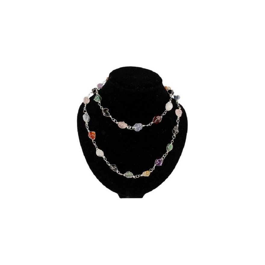 Mehrfarbige Halskette mit Edelsteinen