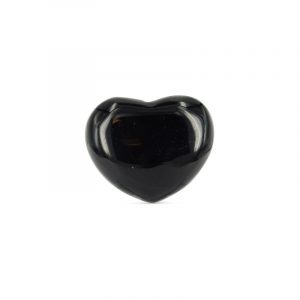 Edelstein Herz Obsidian schwarz (45 mm)