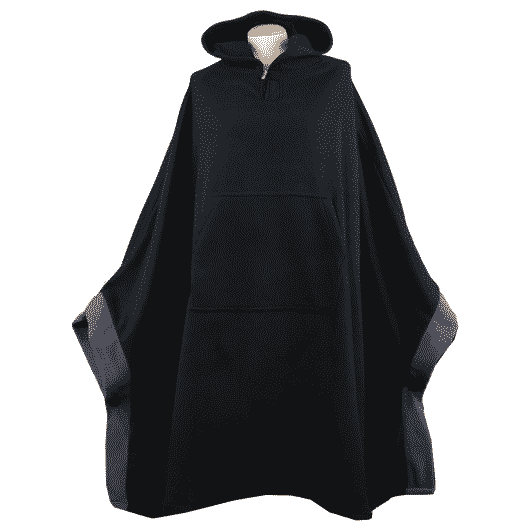 Meditationponcho aus Fleece (schwarz)