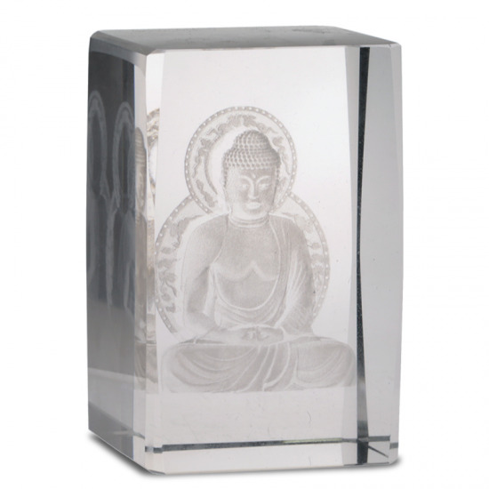 Kristall laser Buddha auf dem Lotus rechteckig