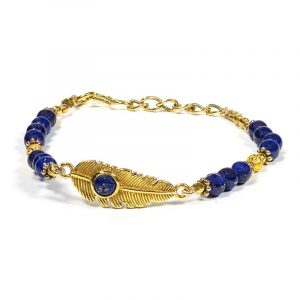 Armband Feder mit Lapis Lazuli