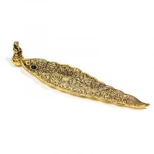 Räucherstäbchenhalter Ganesha Blatt goldfarbig