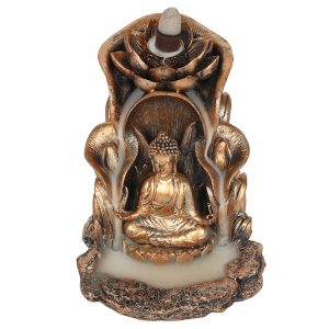 Rückfluss Weihrauchbrenner Bronzefarbener Buddha