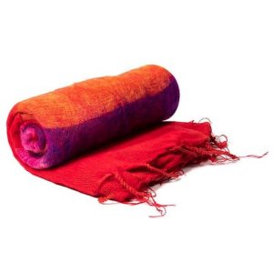 Schal für die Meditation Rot mit Streifen