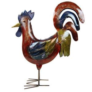 Stolzer Hahn aus Metall Antik Mehrfarbig (29,5 x 26 cm)