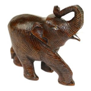 Statue aus Holz Elefanten Gruß Braun (12 x 10 x 4 cm)
