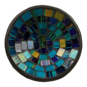 Schale Mosaik Dunkelblau - Grün (10,5 x 10,5 x 3 cm)