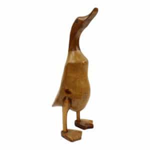 Statue Ente aus Holz Natur (33 x 15 cm)