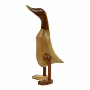 Statue Ente aus Holz Natur (25 x 15 cm)