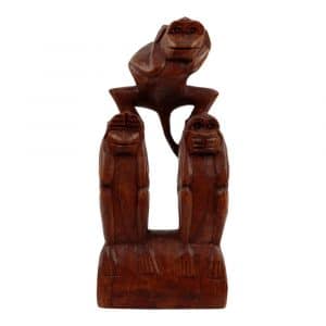Statue Holz Affen "Nichts hören, nichts sagen, nichts sehen" (21 cm)