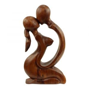 Statue aus Holz Küssende Menschen (30 x 17 cm)