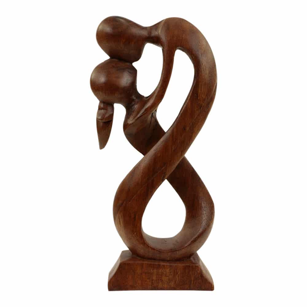 Statue aus Holz Küssende Menschen (25 x 11 cm)