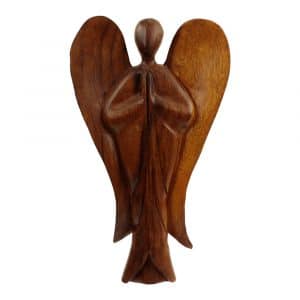 Holz Statue Engel (30 x 18 cm)