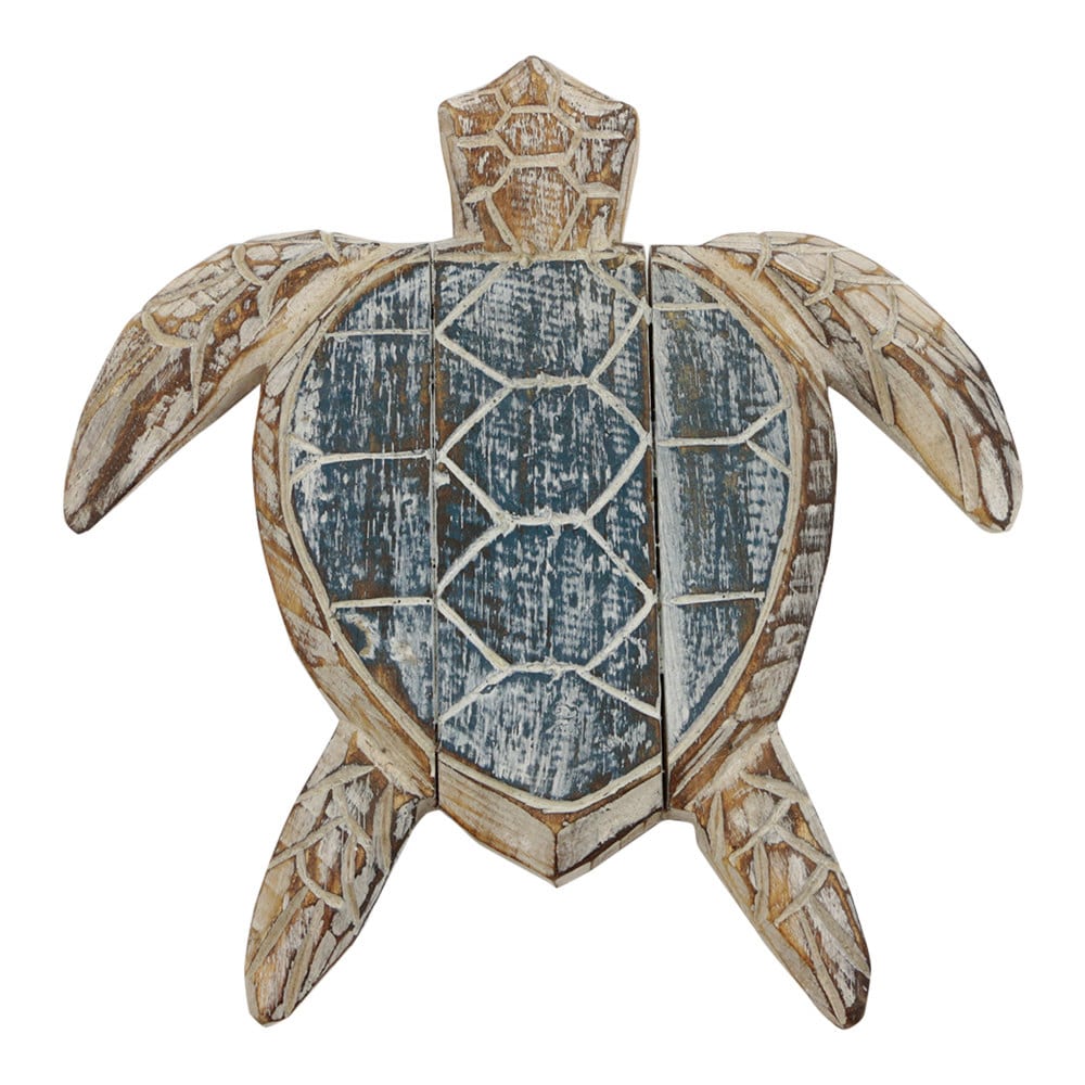 Schildkröte aus Holz Braun-Blau (37 x 29 cm)