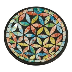 Runde dekorative Schale Mosaik Blumen Mehrfarbig (20 x 5 cm)
