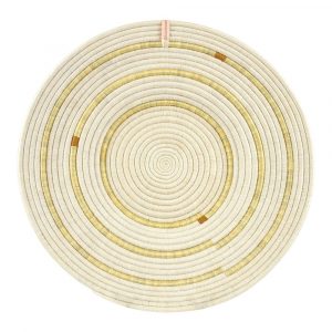 Runde dekorative Schale aus Bananenblatt Weiss