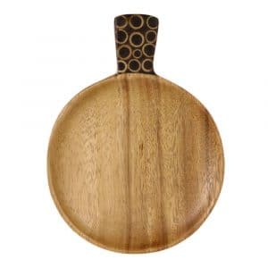 Runde Snack-Schale aus Holz mit Bambus (17 x 12 cm)