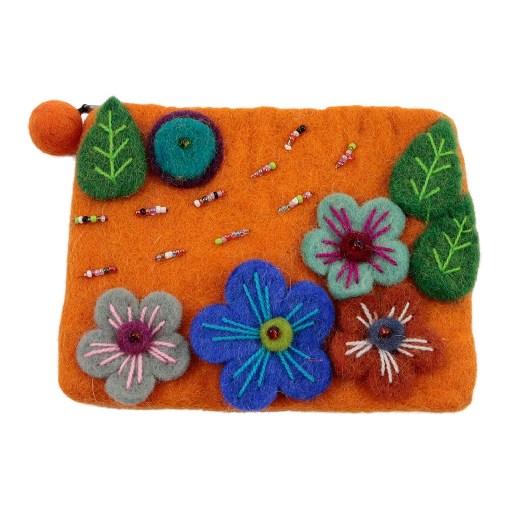 Portemonnaie aus Filz Blumen (Mehrfarbig)
