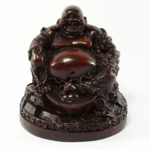 Statue aus Polyresin Happy Buddha Rot (12 x 10 cm)