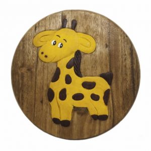 Hocker für Kinder Giraffe - Akazienholz (27 x 27 x 25 cm)