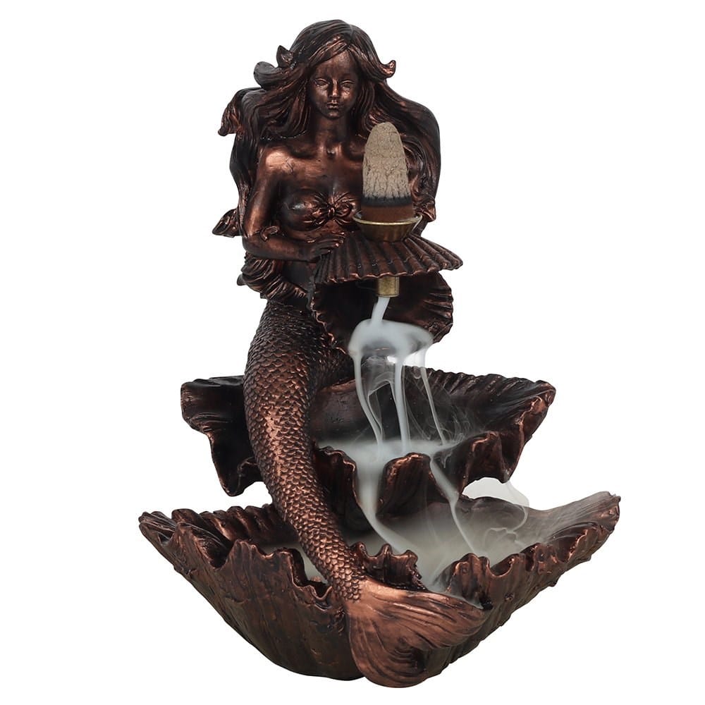 Backflow-Räuchergefäß Bronzefarbene Meerjungfrau