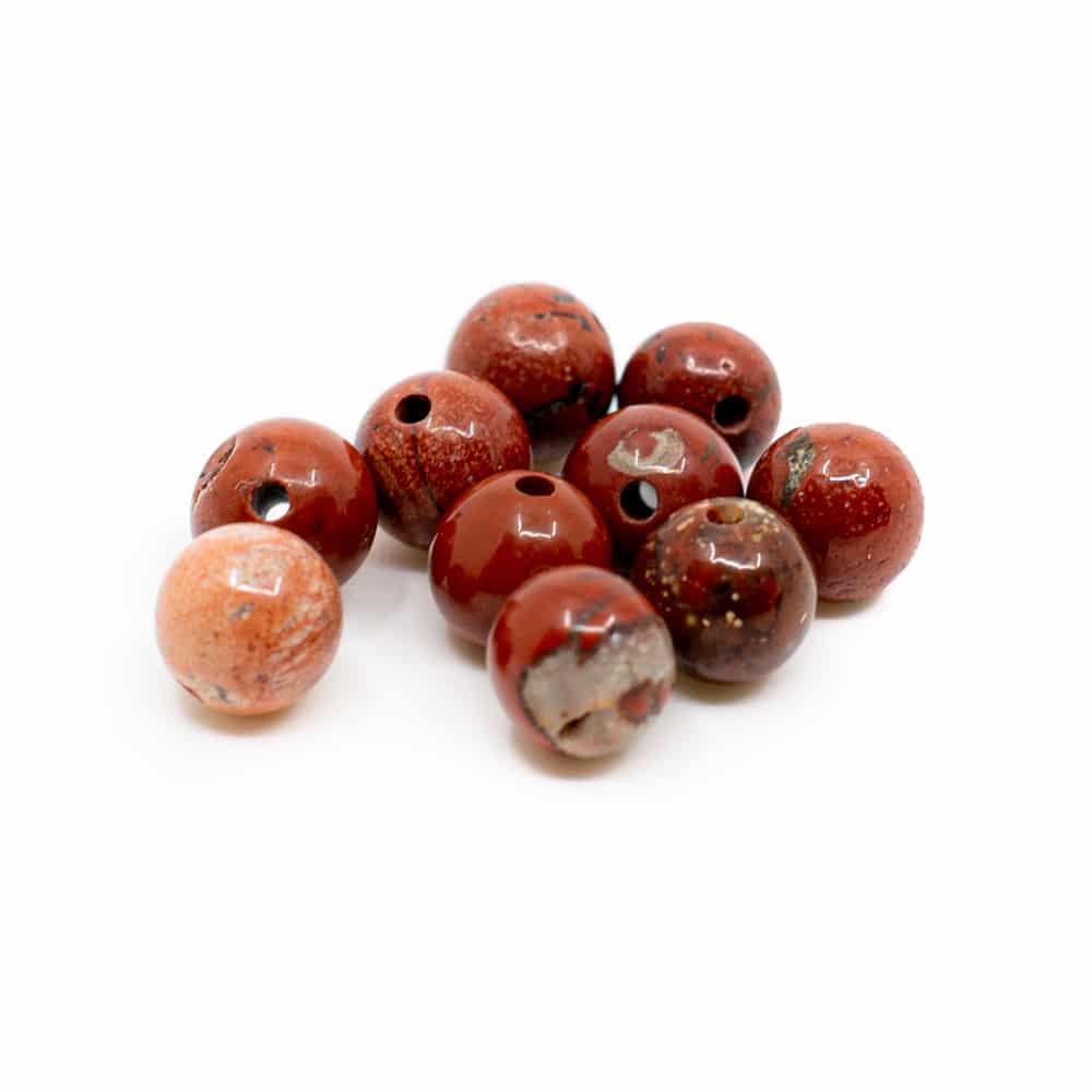 Edelstein Lose Perlen Roter Jaspis - 10 Stück (6 mm)