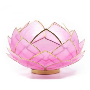 Lotus Atmosphärisches Licht Rosa Goldrand - Groß