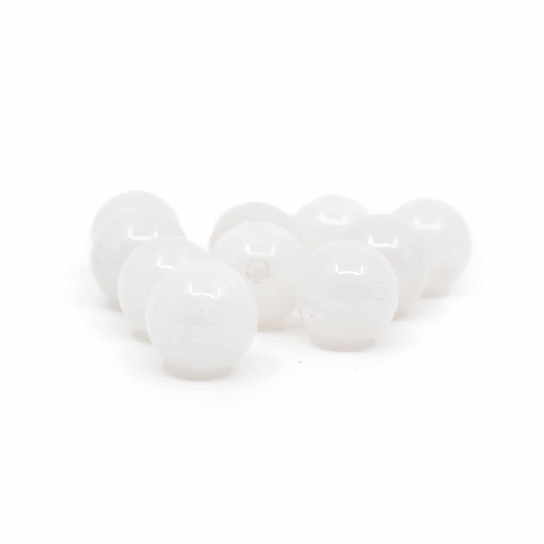 Edelstein Lose Perlen Weiße Jade - 10 Stück (10 mm)