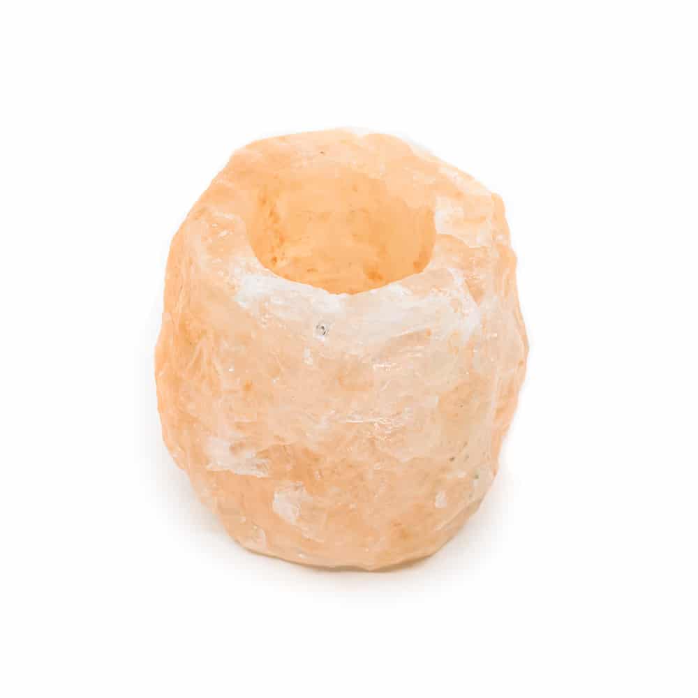 Salzstein-Teelichthalter Orange (400-700 Gramm) 9 x 9 x 10 cm