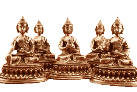 Dhyani Buddha-Statuen - 10 cm (Set von 5 - 300 Gramm)