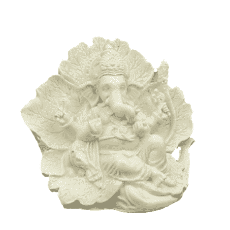 Ganesh Statue Ridhi Sidhi weiß - 12 cm