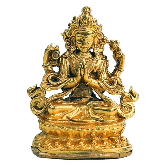 Mini-Statue Chenrezig (gold) - 5 cm