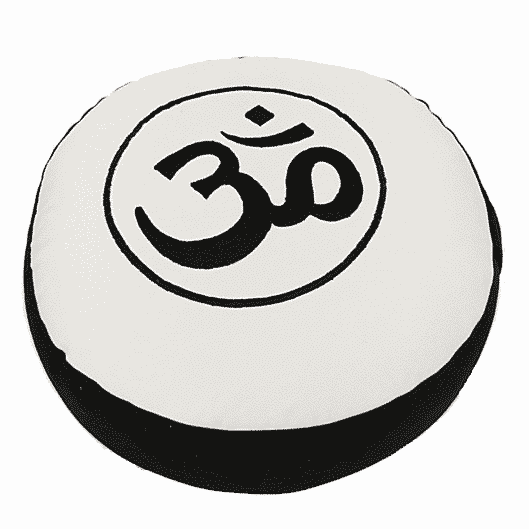 Meditationskissen OHM Symbol schwarz/creme (33 x 17 cm)