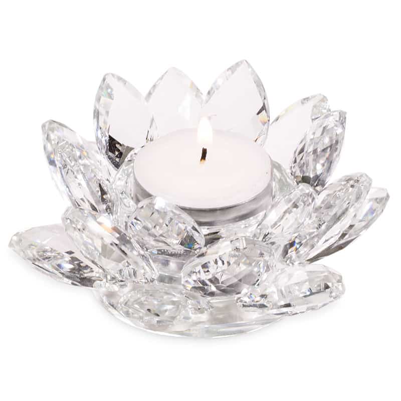 Lotus Teelichthalter Kristall (1 x 4,5 cm)