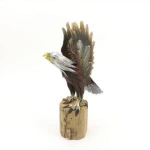 Statue aus Holz Adler aus Sägemehl (24 x 15 cm)