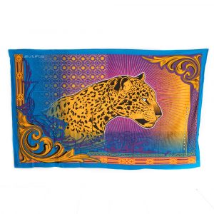 Authentisches Wandtuch Baumwolle mit Panther (215 x 135 cm)