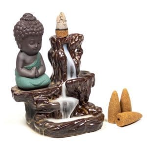Rückfluss Wasserfall Weihrauchbrenner Kleiner Buddha