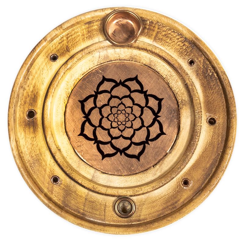 Räucherstäbchen- & -kegelhalter Lotus Mandala (10 cm)