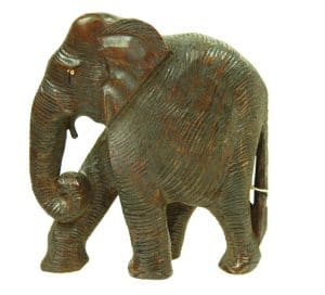 Statue aus Holz Elefant (16 x 15,5 x 8 cm)