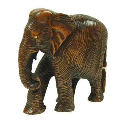 Statue aus Holz Elefant (6 x 7 x 3 cm)
